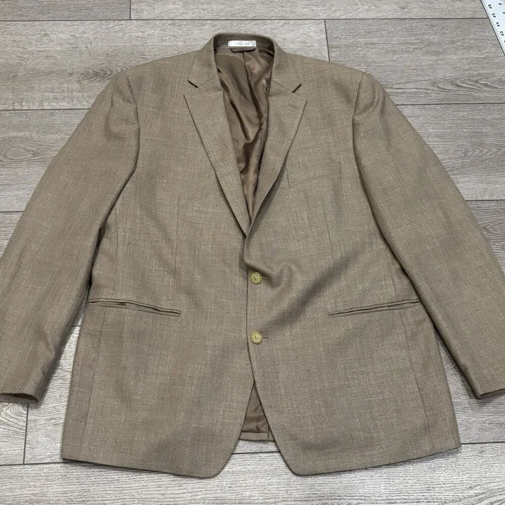 Vintage Lauren Ralph Lauren Jacket Men's 46L‎ Brown Blazer Linen Poly Blend